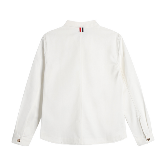 Thom Browne Men's gold button outer placket coat