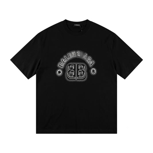 Balenciaga Embossed BB Monogram T-Shirt in Black & White