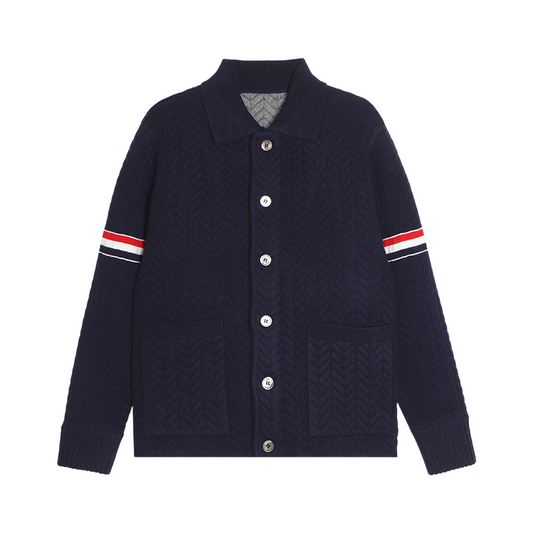 Thom Browne Unisex Herringbone Cardigan Jacket