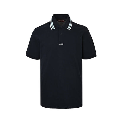 Gucci Logo Embroidered Web Stripe Polo Shirt
