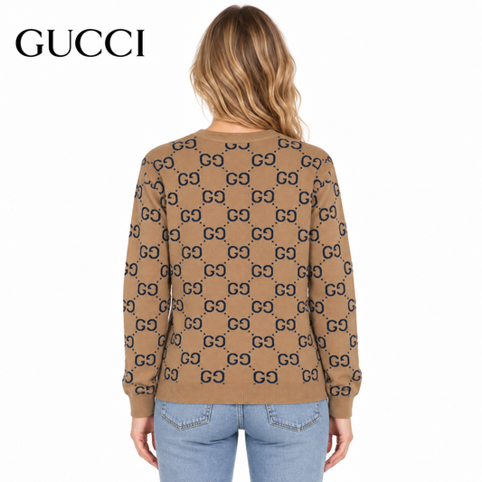 Gucci Unisex Monogram Double-G Jacquard Crewneck Sweater