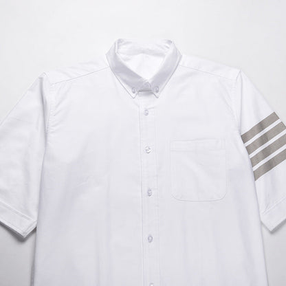 Thom Browne Spring Summer Men's Double Sleeve Striped Short Shirt