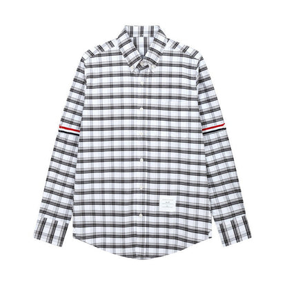 Thom Browne Spring Summer Unisex Plaid Striped Oxford Shirt