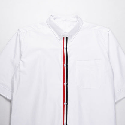 Thom Browne Spring Summer Men's Short Sleeve Ribbon Shirt