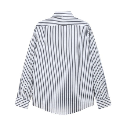 Thom Browne Men's Black and White Striped Shirt