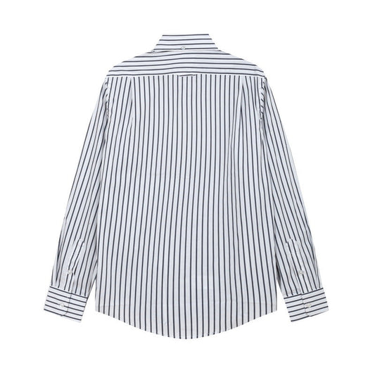 Thom Browne Men's Black and White Striped Shirt