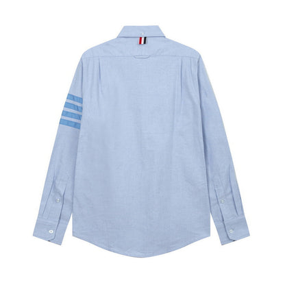 Thom Browne Spring Summer Men's Blue Ribbon Four Stripes Shirt