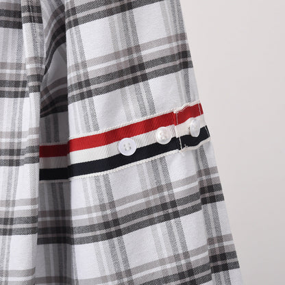 Thom Browne Spring Summer Unisex Plaid Striped Oxford Shirt