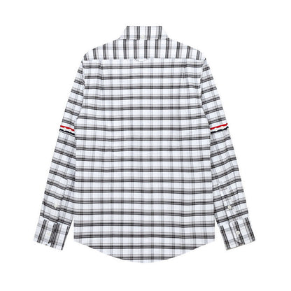 Thom Browne Spring Summer Unisex Plaid Striped Oxford Shirt