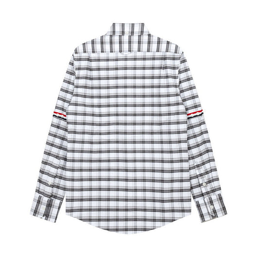 Thom Browne Spring Summer Unisex Plaid Striped Oxford Shirt