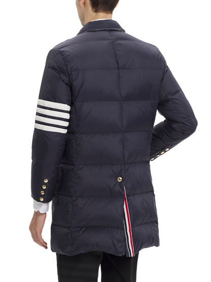 Thom Browne Classic 4-Strip Lapel Midi Down Jacket