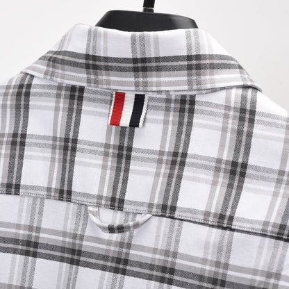 Thom Browne Spring Summer Unisex Plaid Striped Oxford Shirt
