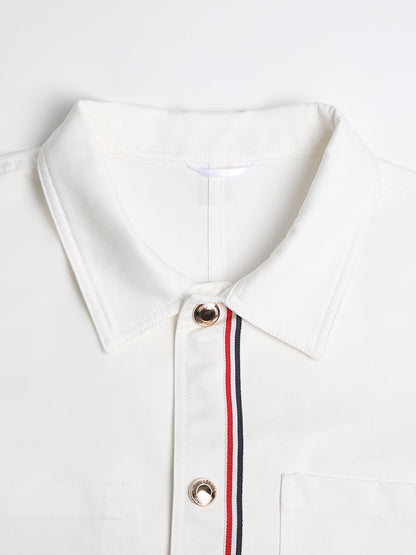 Thom Browne Men's gold button outer placket coat