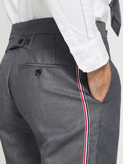 Thom Browne Single-Side Webbing Suit Pants