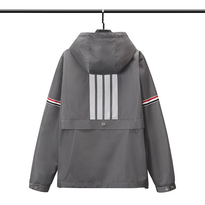 Thom Browne Men's Hooded Windproof Outdoor Jacket