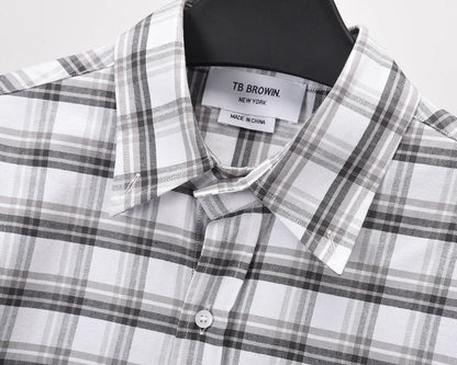 Thom Browne Spring Summer Unisex Plaid Striped Oxford Shirt