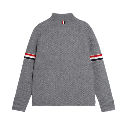 Thom Browne Unisex Herringbone Cardigan Jacket