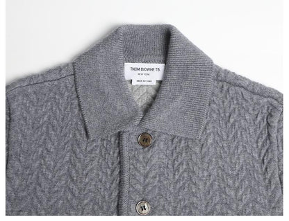 Thom Browne Unisex Herringbone Cardigan Jacket