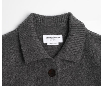 Thom Browne Unisex wool coat with webbing sleeves