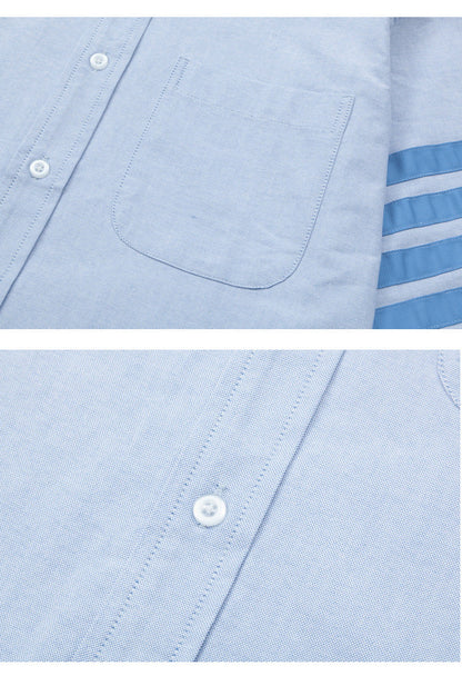 Thom Browne Spring Summer Men's Blue Ribbon Four Stripes Shirt