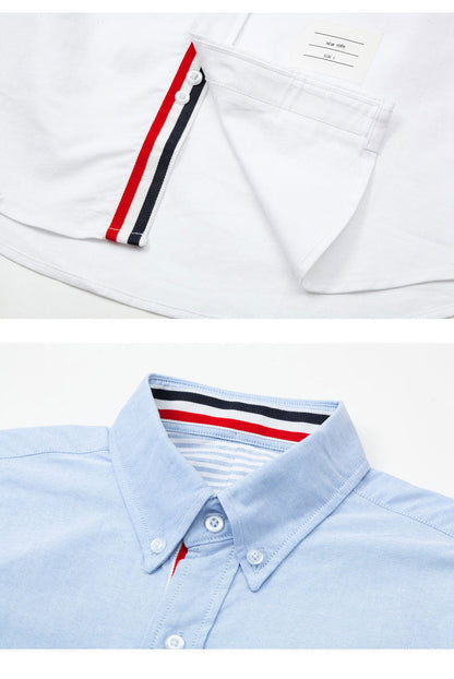 Thom Browne Men's Four-Stripe Inner Placket Shirt