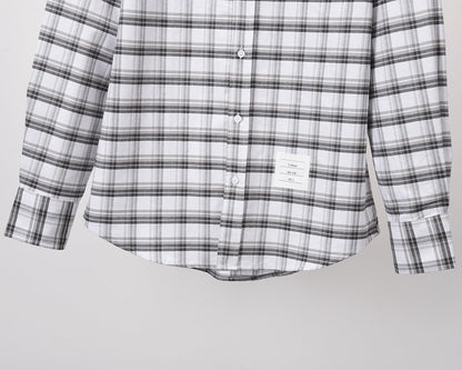 Thom Browne Spring Summer Unisex Plaid Striped Oxford Shirt