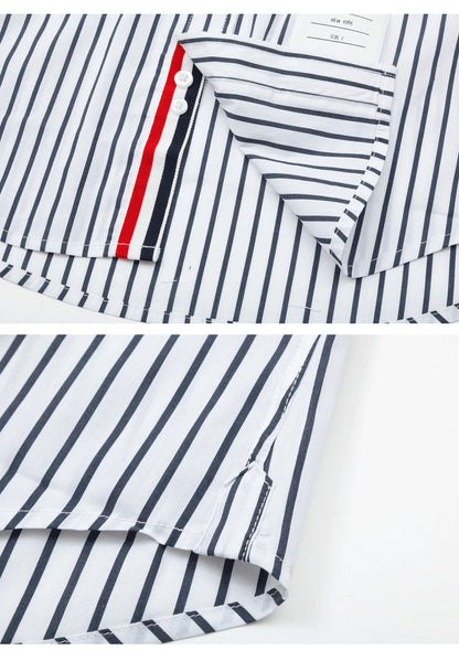 Thom Browne Men's Black and White Striped Shirt
