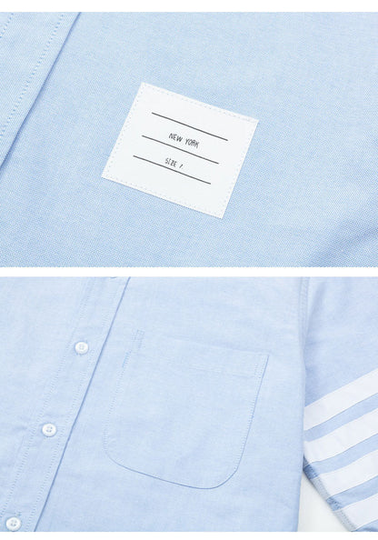 Thom Browne Men's Four-Stripe Inner Placket Shirt