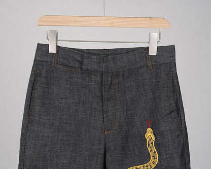 Thom Browne Snake Embroidered Jeans