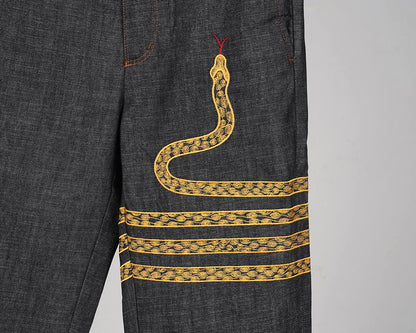 Thom Browne Snake Embroidered Jeans