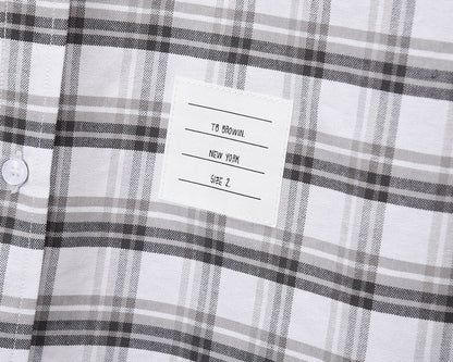 Thom Browne Spring Summer Unisex Plaid Striped Oxford Shirt