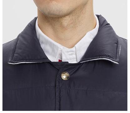 Thom Browne Classic 4-Strip Lapel Midi Down Jacket