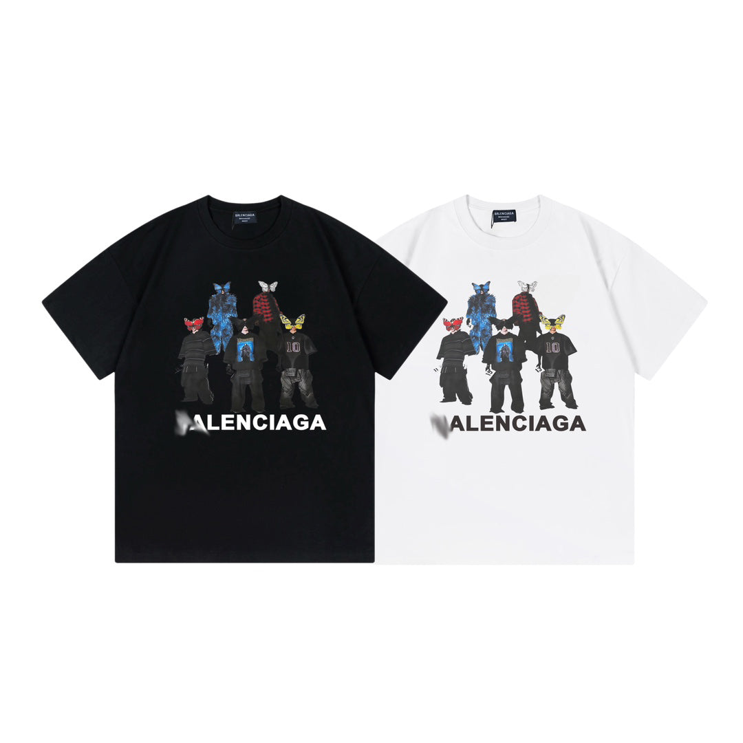 Balenciaga Masked Characters T-Shirt in Black & White