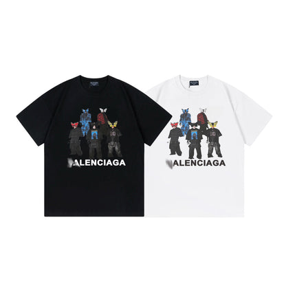 Balenciaga Masked Characters T-Shirt in Black & White