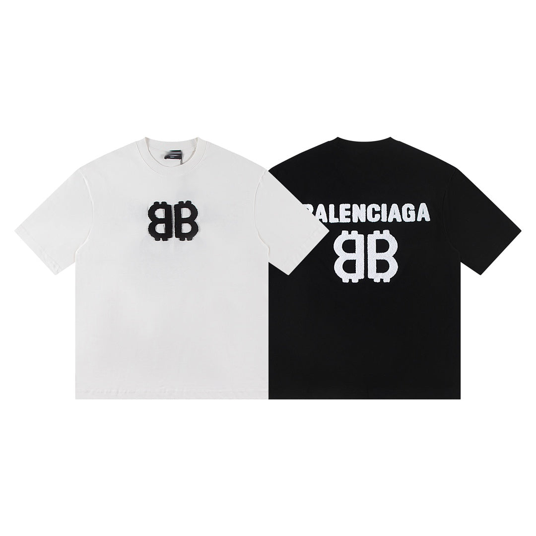 Balenciaga BB Coin Monogram T-Shirt in Black & White