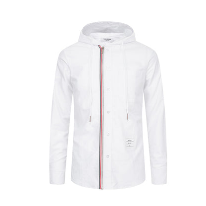 Thom Browne Men's Hooded Cotton Shirt