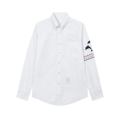 Thom Browne Spring Summer Men's Embroidered Cotton Shirt