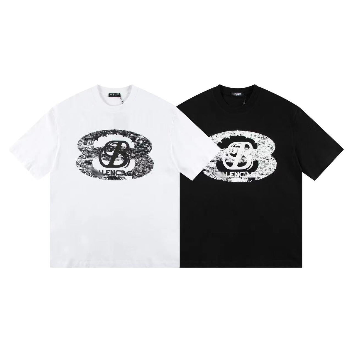 Balenciaga Vintage Star Emblem T-Shirt in Black & White