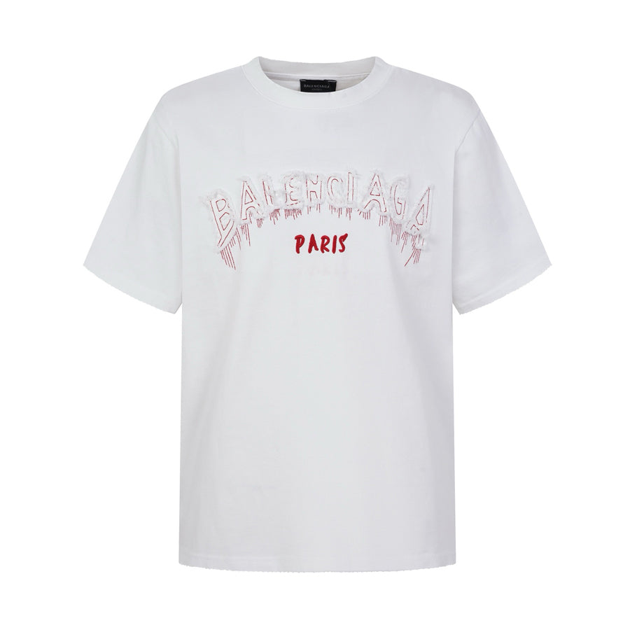 Balenciaga Paris Arched Logo T-Shirt in Black & Red