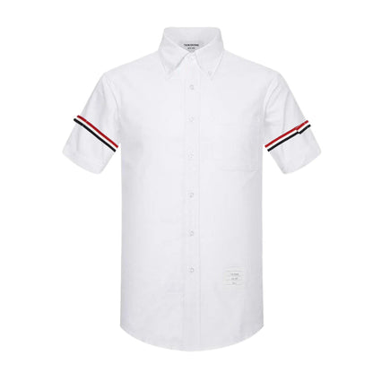 Thom Browne Spring Summer Men's Double Sleeve Striped Short Shirt
