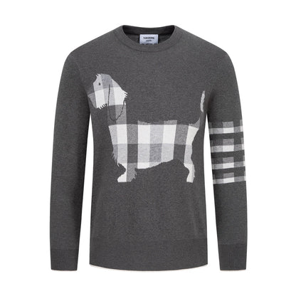 Thom Browne Puppy Embroidered Cotton Cardigan Sweater