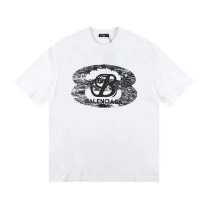 Balenciaga Vintage Star Emblem T-Shirt in Black & White