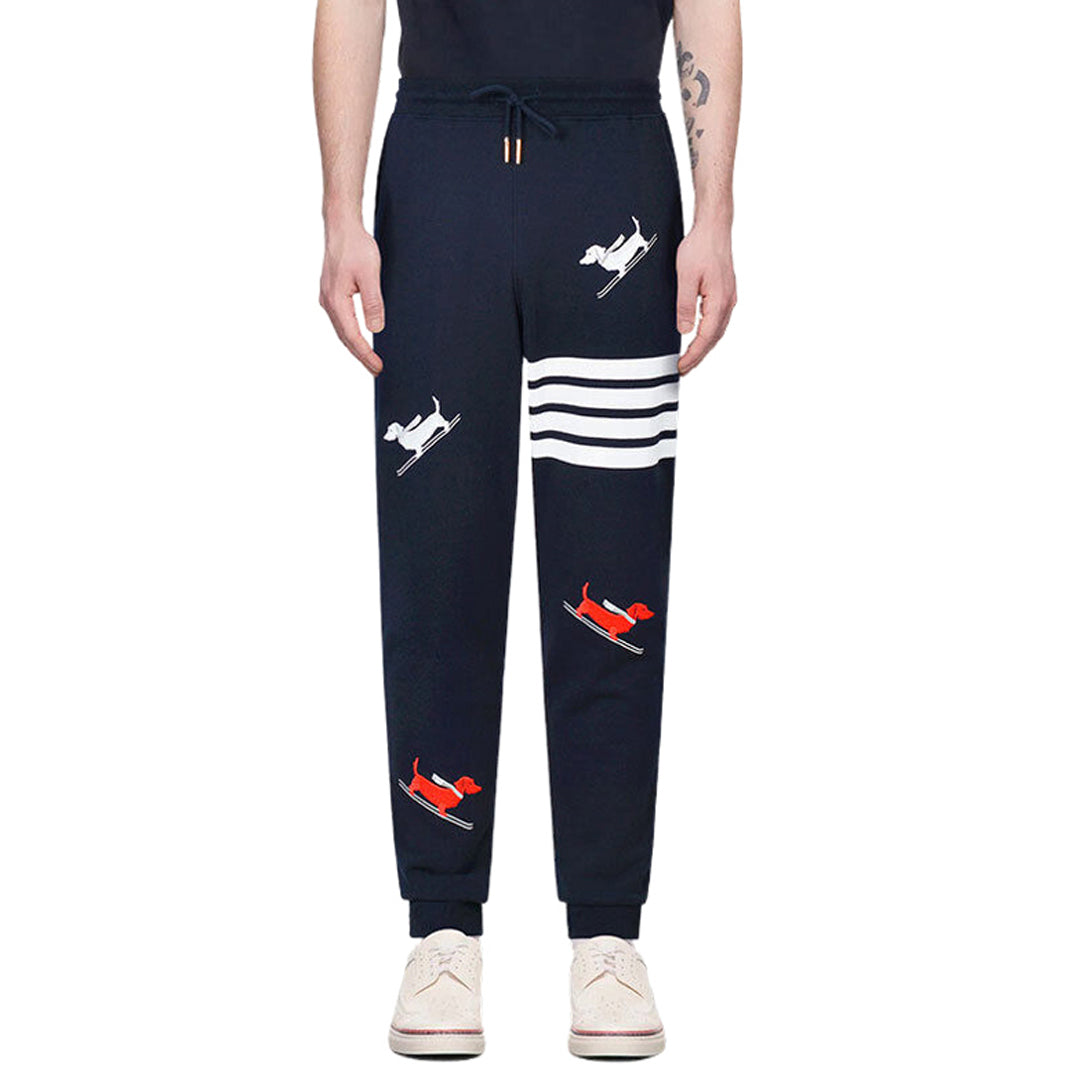 Thom Browne  Dog Print Cotton Sweatpants