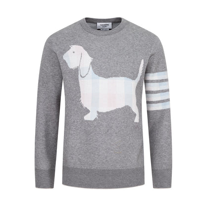 Thom Browne Puppy Embroidered Cotton Cardigan Sweater