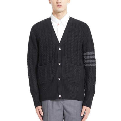 Thom Browne 2025 Spring Summer Slim Fit V-Neck Cardigan Sweater