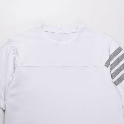 2026 SS Men's Four-Bar Stripe Cotton T-Shirt