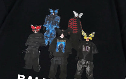 Balenciaga Masked Characters T-Shirt in Black & White
