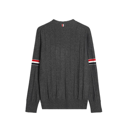 Thom Browne Premium Zip-Up Hooded Knit Sweater Coat