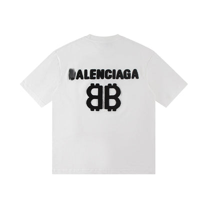 Balenciaga BB Coin Monogram T-Shirt in Black & White