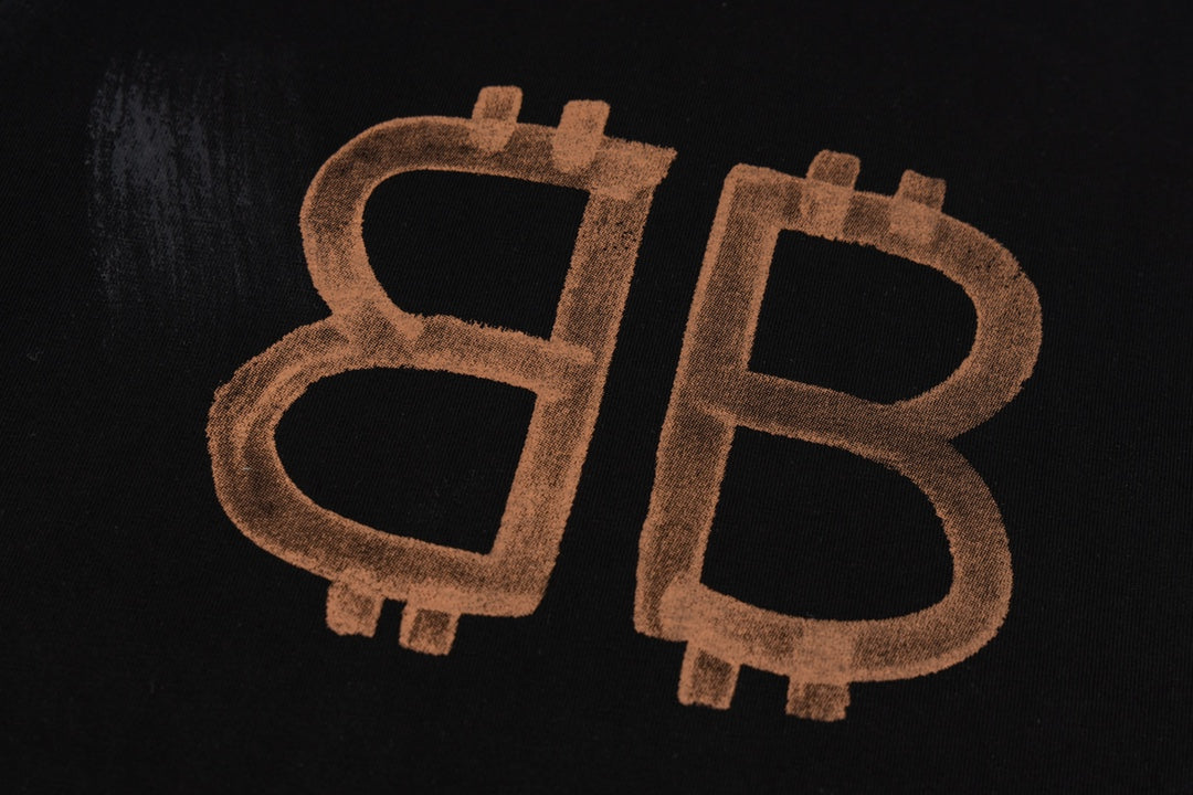 Balenciaga All-Over Brushstroke BB T-Shirt in Black